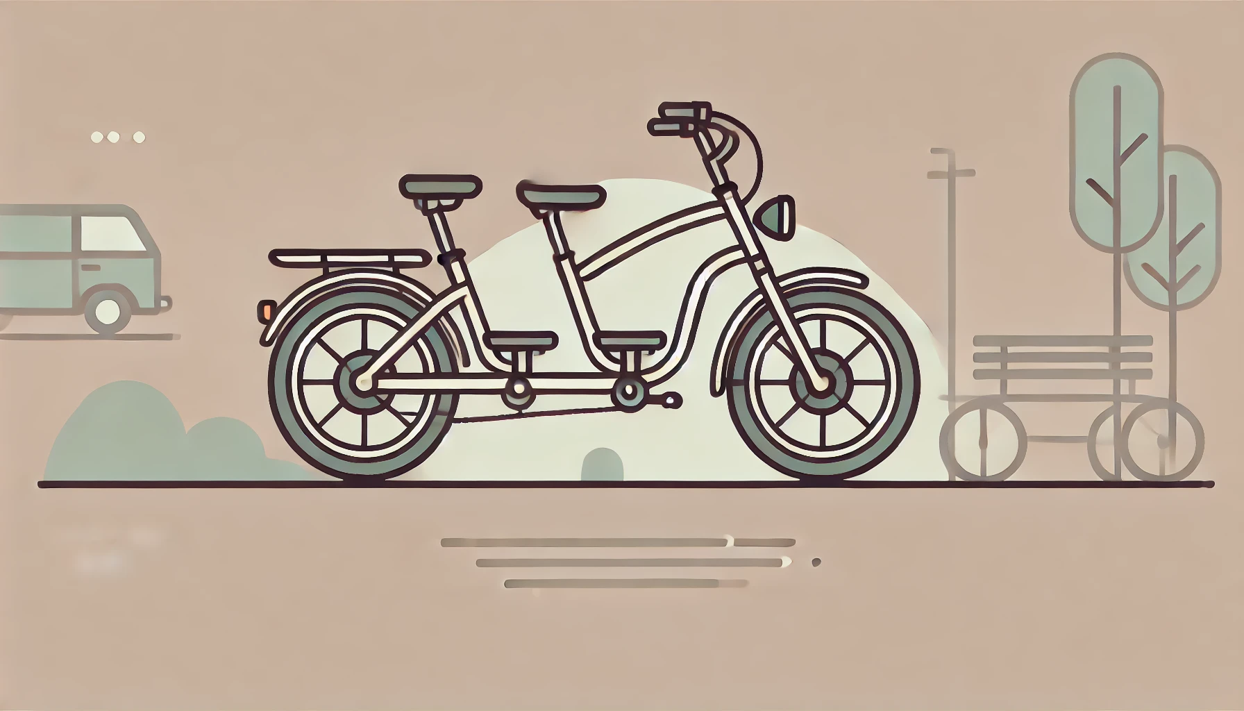 Imagen vectorial con una bicicleta para dos personas