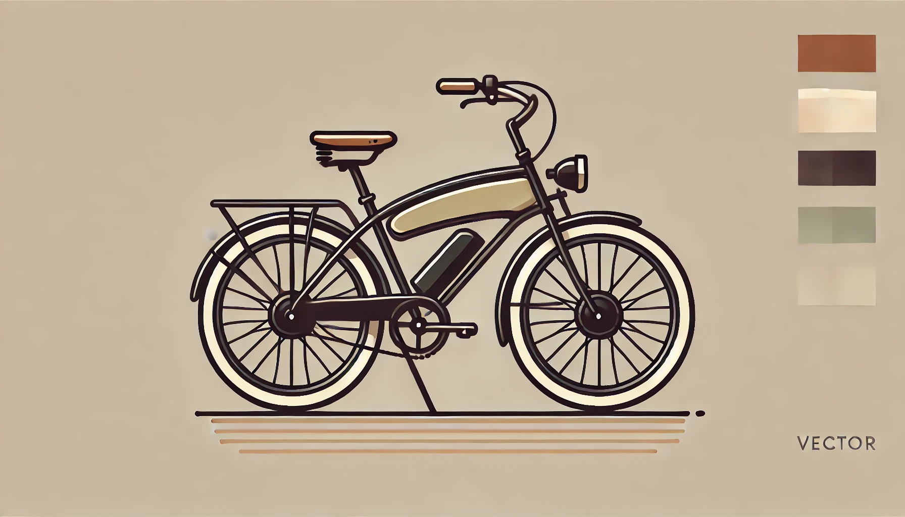 Imagen vectorial de una bicicleta electrica con estilo retro