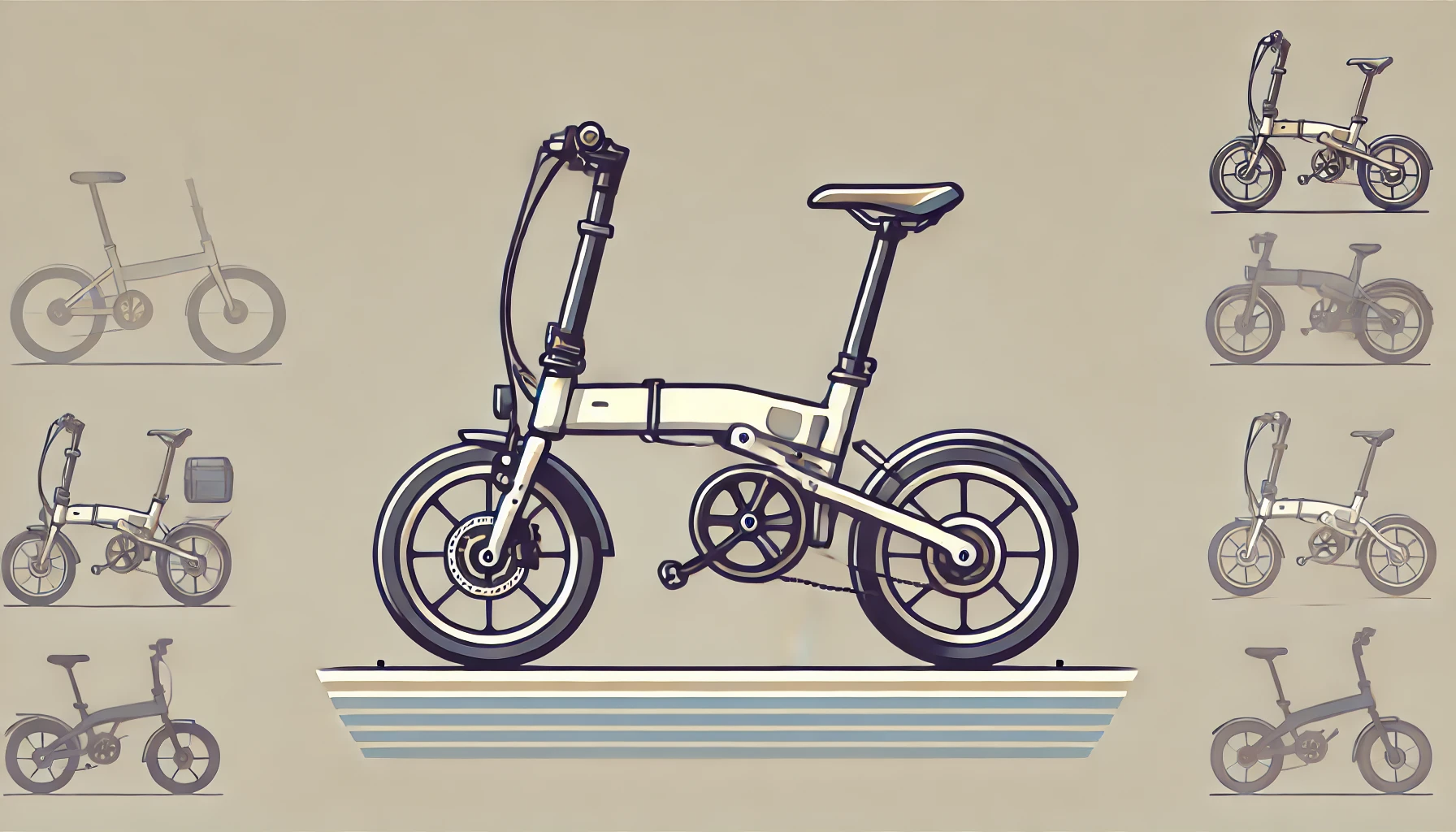 Imagen vectorial de una bicicleta plegable ligera